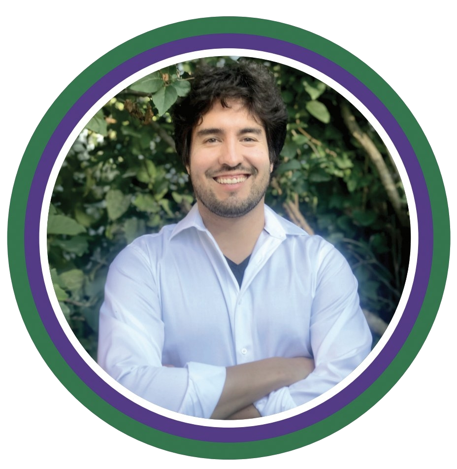 Portrait of the candidate before green leaves