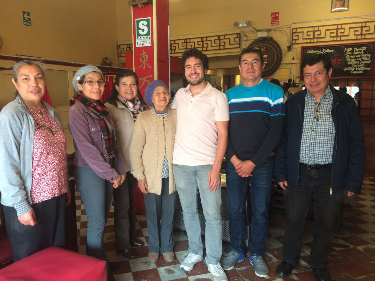 David and others in a restaurant